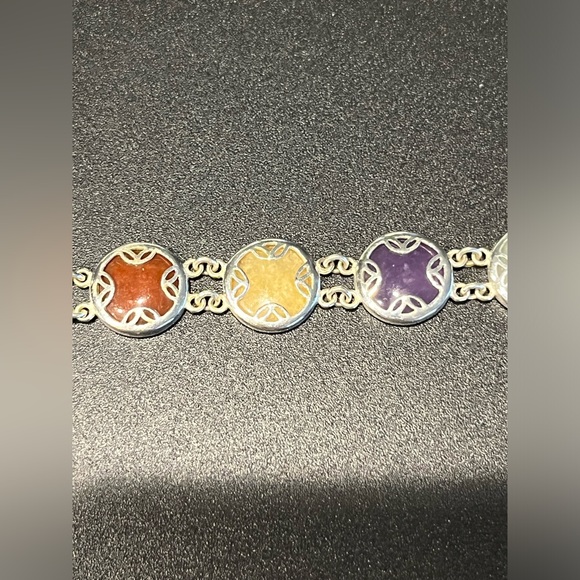 925 Sterling Silver Jadeite Bracelet - Picture 5 of 10